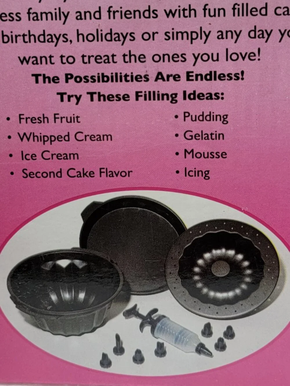 Gourmet Trends 4-Piece Filled Cake Set with Decorating Kit